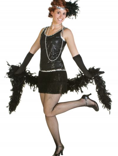 Sequin & Fringe Black Flapper Dress buy now