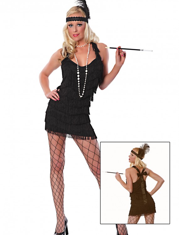 Sexy Black Lindy Lace Flapper Costume buy now