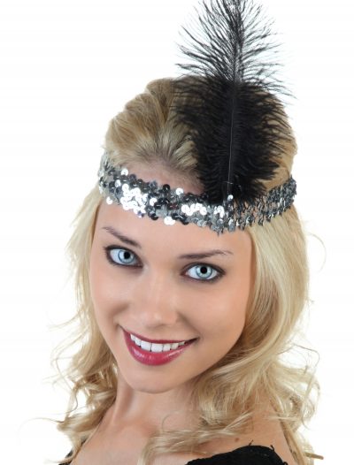 Silver and Black Flapper Headband buy now