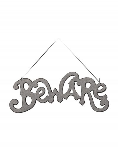 Silver Beware Cutout Sign buy now