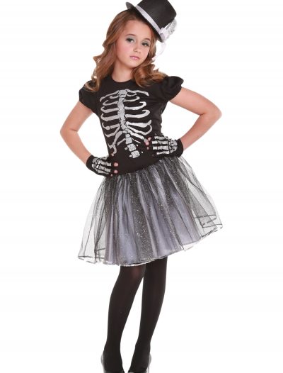 Girls Silver Skeleton Costume buy now