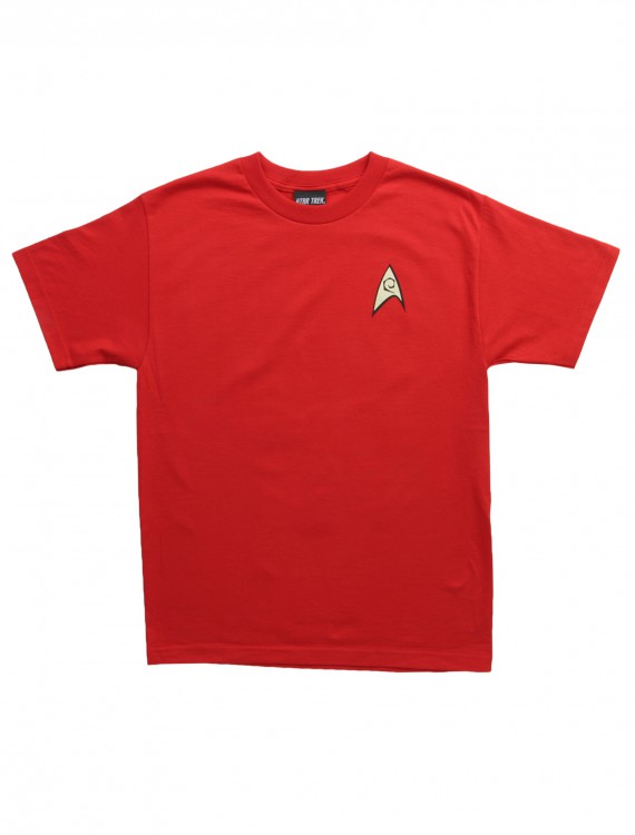 Star Trek Engineering Uniform On Red TShirt buy now