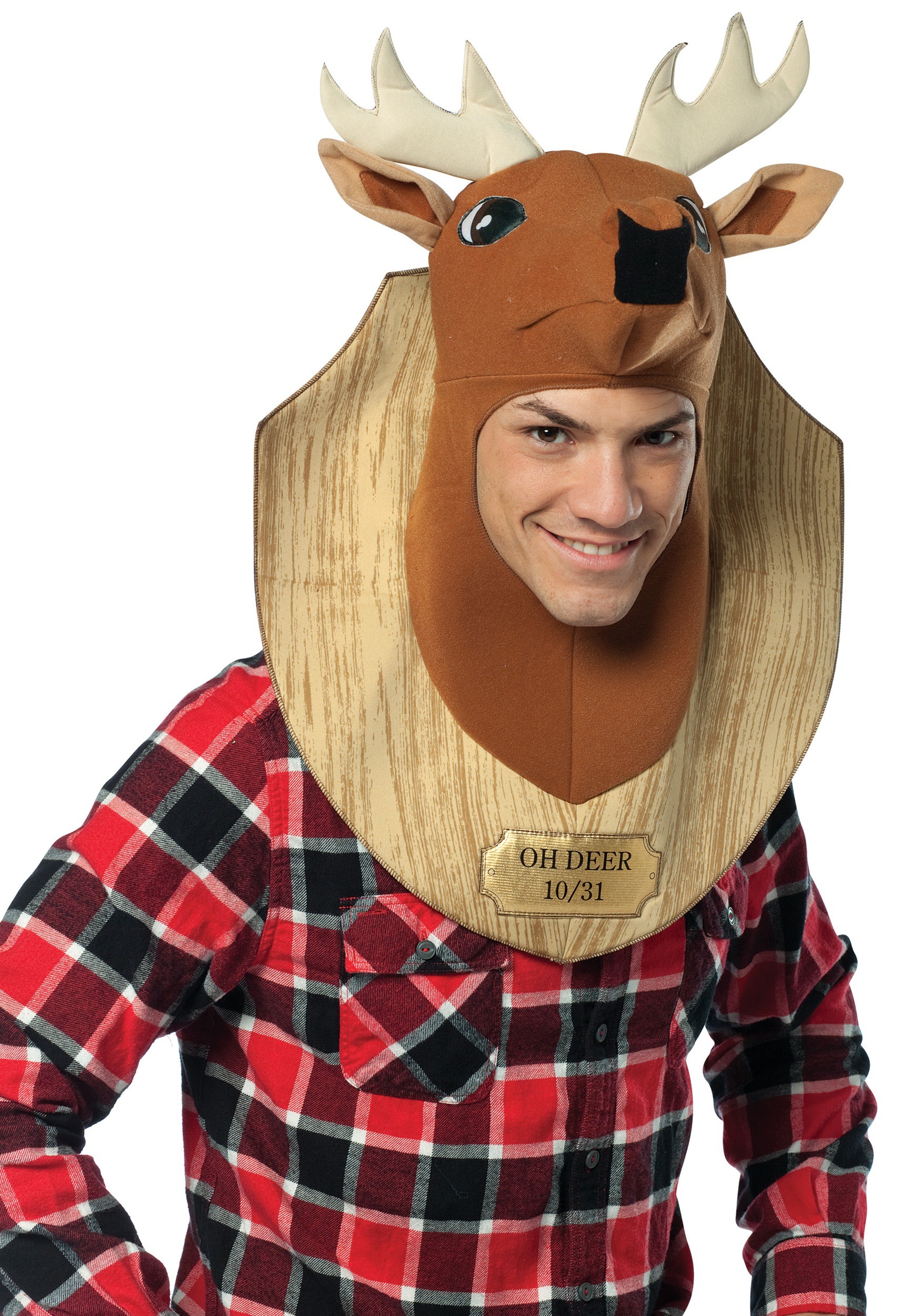 Become a trophy hunter’s dream with this funny trophy head oh deer costume!...
