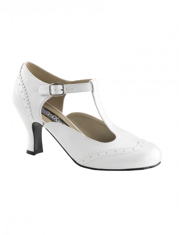 White Flapper Shoes buy now