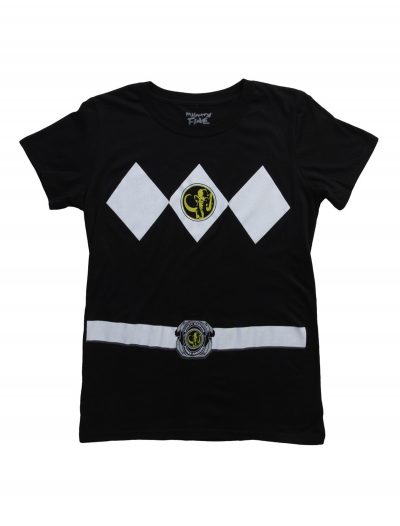 Womens Black Power Rangers Costume T-Shirt buy now