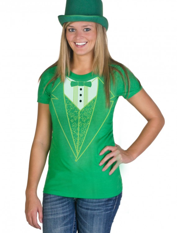 Womens Green Tuxedo Costume T-Shirt buy now