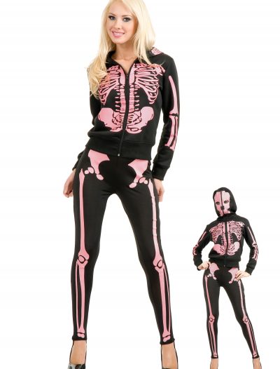 Women's Pink Skeleton Hooded Sweatshirt buy now