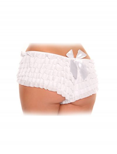 Womens Plus Size White Ruffled Panties buy now