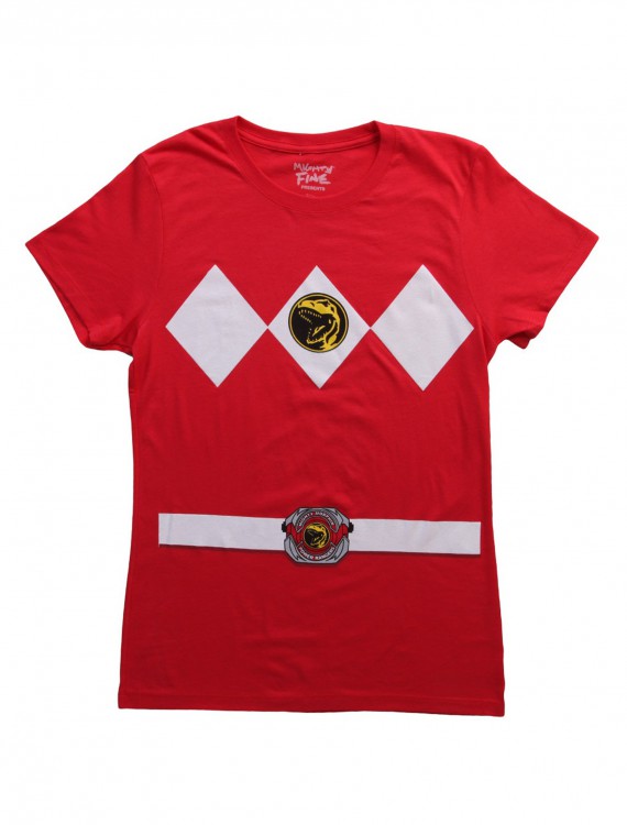 Womens Red Power Ranger Costume T-Shirt buy now