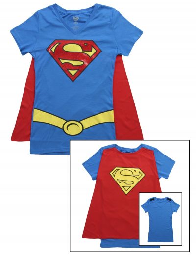 Womens Super Girl V-Neck Cape T-Shirt buy now