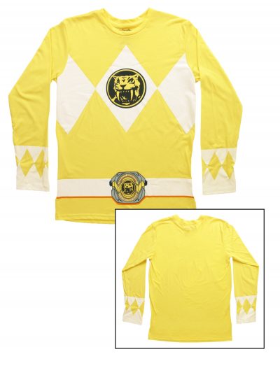 Yellow Power Rangers Long Sleeve Costume Shirt buy now